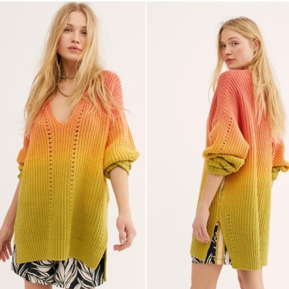 Free People ombre oversized knit sweater